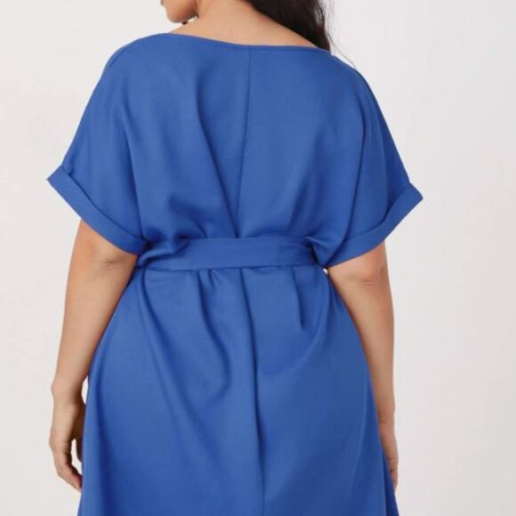 Plus Size Blue Dress *** 4XL SIZE 20 Royal Blue - Picture 2 of 5